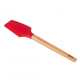 Silicone spatula with wooden handle