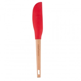 Silicone scraper with wooden handle