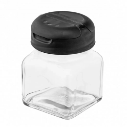 Container for loose spices 120 ml black with flap
