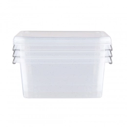 Антимикробные квадратные контейнеры для пищи объемом 600 мл, набор из 3 шт.