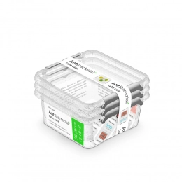 Антимикробные квадратные контейнеры для пищи объемом 850 мл, набор из 3 шт.