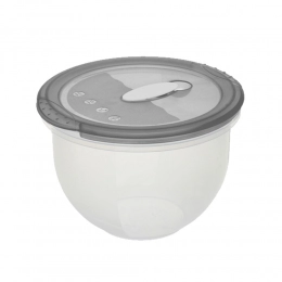 Laura round container for microwave and freezing, 16.5x12 cm, 1.5L, gray