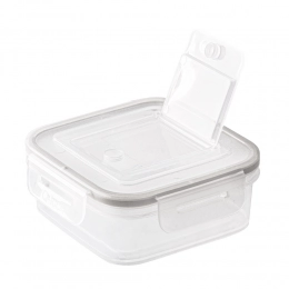 Square food box q-lock transparent 12,8x12,8 cm 400 ml