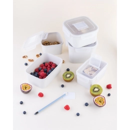 Square food box q-lock transparent 15,8x15,8 cm 1 L