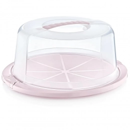 Cake container round 33,5x38x17 cm nordic pink