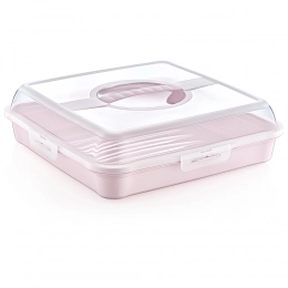 Cake container party-butler 34,5x34,5x10,5 cm nordic pink