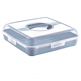Cake container party-butler 34,5x34,5x10,5 cm nordic blue