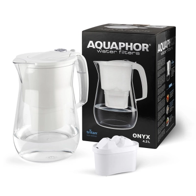 
                                            Фильтр для воды Pitcher Onyx 4,2л с фильтром B25 Maxfor, белого цвета
                                            