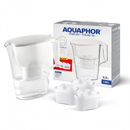 Pitcher water purifier Time 2,5l with three filters B25 Maxfor, white colour