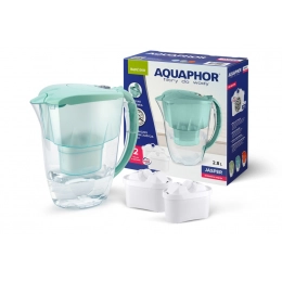 Pitcher water purifier Aquaphor Jasper 2,8l , with SET two filters B25 , mint colour
