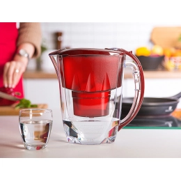 Pitcher water purifier Aquaphor Jasper 2,8l , with SET two filters B25 , coral colour