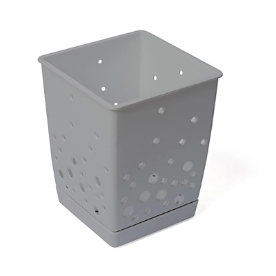 
                                            Держатель для столовых приборов с лотком серого цвета
                                            