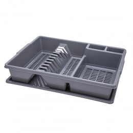 Dish drainer 43x35x9 cm gray