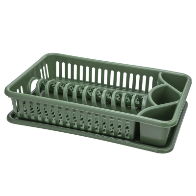 
                                            Rectangular dish drainer 43x27x9,5 cm green
                                            
