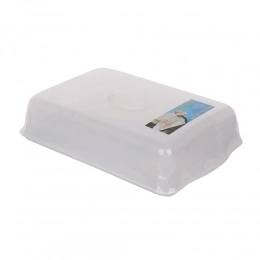 Rectangular tray with cover