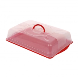 Rectangular tray with cover
