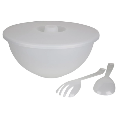 
                                            Bowl weekend with lid and salad spoons 26 cm 3,6 L white
                                            