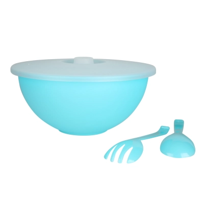 
                                            Bowl weekend with lid and salad spoons 26 cm 3,6 L turquoise
                                            
