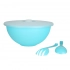 Bowl weekend with lid and salad spoons 26 cm 3,6 L turquoise Bowl weekend with lid and salad spoons 26 cm 3,6 L turquoise