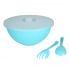 Bowl weekend with lid and salad spoons 26 cm 3,6 L turquoise Bowl weekend with lid and salad spoons 26 cm 3,6 L turquoise