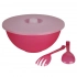 Bowl weekend with lid and salad spoons 26 cm 3,6 L red Bowl weekend with lid and salad spoons 26 cm 3,6 L red