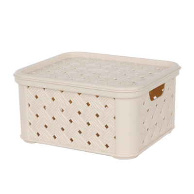 
                                                Arianna small basket with lid 16,6x14,5x8.5 cm cream N/N BZ
                                                