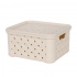 Arianna small basket with lid 16,6x14,5x8.5 cm cream N/N BZ Arianna small basket with lid 16,6x14,5x8.5 cm cream N/N BZ