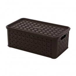 Arianna medium basket with lid 29x16,6x11,2 cm brown N/N BZ