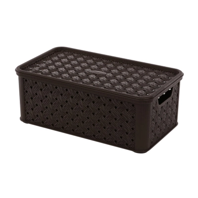 
                                                Arianna medium basket with lid 29x16,6x11,2 cm brown N/N BZ
                                                