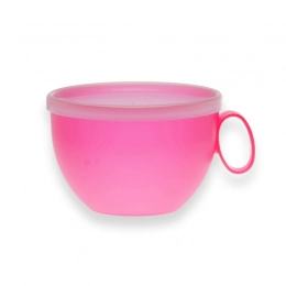 Mug xxl with lid 550 ml red
