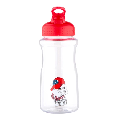 
                                            Пластиковая бутылка Easy Morning с красной крышкой 500 мл, декорированная Йорком.
                                            