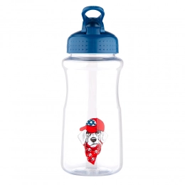 Easy Morning plastic water bottle with red cap 500 ml dec. Labrador