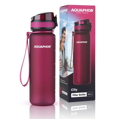 
                                                Aquaphor City filter bottle, burgund color
                                                