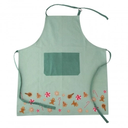 Kitchen apron 70x80 cm 100% cotton dec. Gingerbread Man