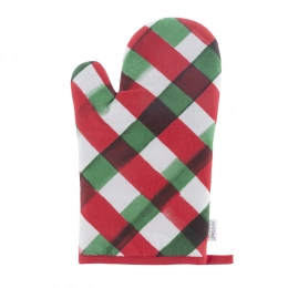 Classical Christmas kitchen glove 18x28 cm 100% cotton
