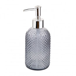 Диспенсер для жидкого мыла из стекла 410 мл серого цвета