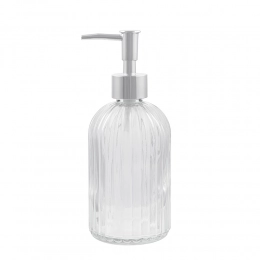 Glass soap dispenser 410 ml transparent