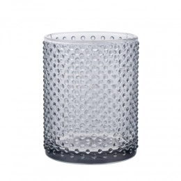 Glass toothbrush mug 8x8x10 cm grey