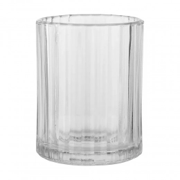 Glass toothbrush mug 8x8x10 cm transparent