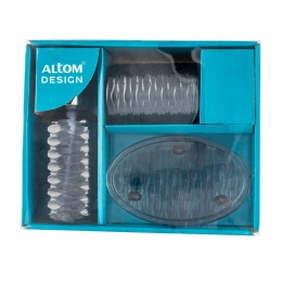 Set 3 pcs glass for the bathroom grey colorbox