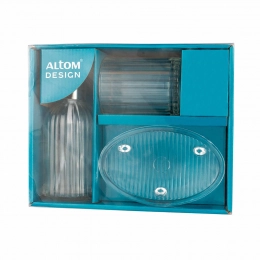 Set 3 pcs glass for the bathroom transparent colorbox