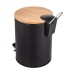 Black metal trash can with bamboo lid 3L 17x17x24,5cm Black metal trash can with bamboo lid 3L 17x17x24,5cm