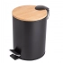 Black metal trash can with bamboo lid 3L 17x17x24,5cm Black metal trash can with bamboo lid 3L 17x17x24,5cm