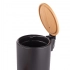Black metal trash can with bamboo lid 3L 17x17x24,5cm Black metal trash can with bamboo lid 3L 17x17x24,5cm
