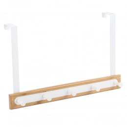 White metal door hanger with five hook 40x4,5x25 cm