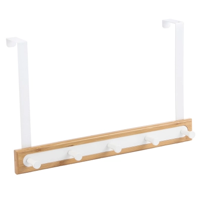 
                                            White metal door hanger with five hook 40x4,5x25 cm
                                            