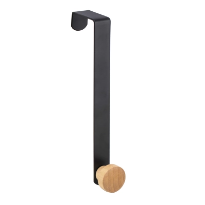 
                                                Black metal single hook with bamboo 3x2,5x20cm
                                                