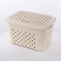 Arianna rectangular basket with cover 43,5x33,5x26cm 23,6l
