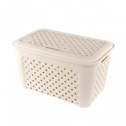 Arianna rectangular basket with cover 58x38x33cm 48,3l