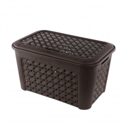 Arianna rectangular basket with cover 58x38x33cm 48,3l
